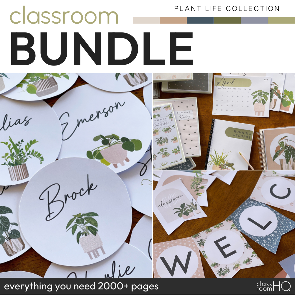 Modern Botanical Theme Plant Classroom Decor PLANT LIFE Collection by classroomHQ